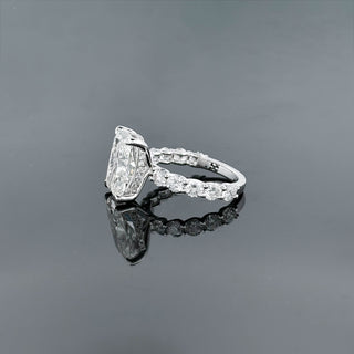 SERAPHINA – 8 Carat Cushion LGD Ring in 14K White Gold