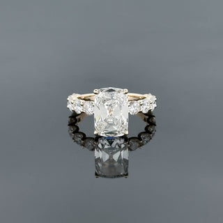 CELINE – 5 Carat Cushion LGD Ring in 14K Yellow Gold