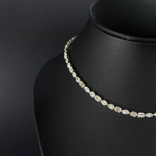 JEREMIAH – 14.5 Carat Fancy Bezel Station Chain LGD Necklace in 14K Yellow Gold