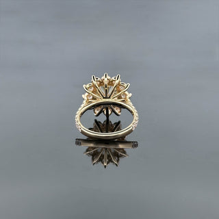 DIANA – 5 Carat Cushion Cut Diamond Bezel Ring in 14K Yellow Gold