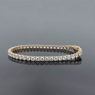 JEANETTE – 8.5 Carat Classic Tennis LGD Bracelet in 14K Yellow Gold
