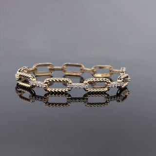 JAYVON – 1 Carat Gold Gap Station LGD Bracelet in 14K Yellow Gold