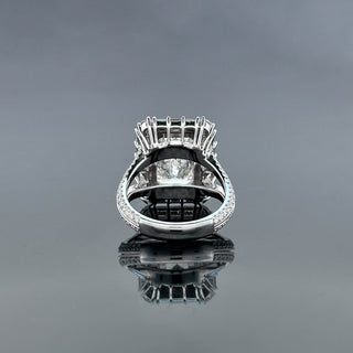 OPHELIA – 7 Carat Emerald Cut Diamond Ring in 14K White Gold