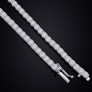 28 Carats -3.8mm Classic 4-Prong Tennis Chain (LGD) - 20 Pointers Each - 14kt Gold 22inches