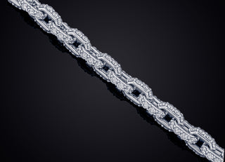 DIAMOND LINK CHAIN STUDDED WITH 8-9 POINTERS STONES