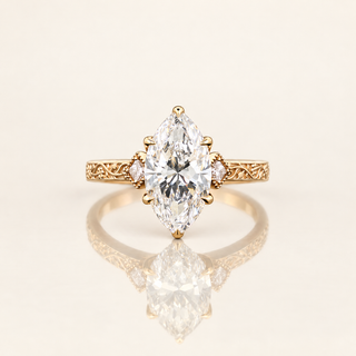 Odette Marquise Diamond Ring in 14K Yellow Gold