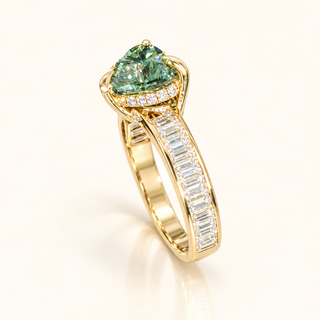 SABINE — 3.01ct Fancy Green Heart Lab-Grown Diamond Ring