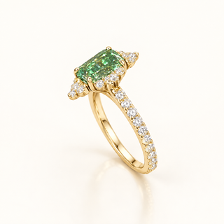 Amara Cushion-Cut Diamond Ring in 14K Yellow Gold