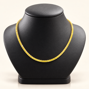 ESME — 33.88ct Fancy Vivid Yellow Emerald cut Lab-Grown Diamond Tennis Necklace