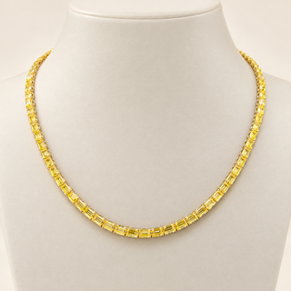 ESME — 33.88ct Emerald Tennis Lab-Grown Diamond Necklace