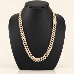 ELARA — 27ct 14mm Cuban Lab-Grown Diamond Chain