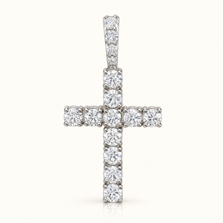 CROSS PENDANT WITH 3.1MM DIAMONDS (LGD) - 14kt Gold