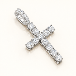 CROSS PENDANT WITH 3.1MM DIAMONDS (LGD) - 14kt Gold