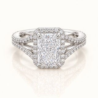 Radiant Cut Center Ring with Split Shank (LGD) - 14kt Gold