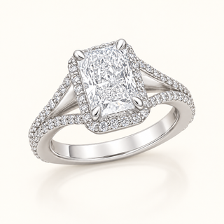 Radiant Cut Center Ring with Split Shank (LGD) - 14kt Gold