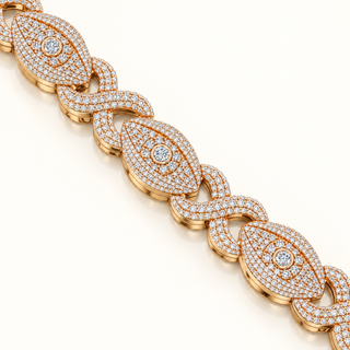 Evil Eye and Infinity Link Bracelet (LGD) - 14kt Gold