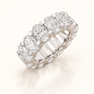 Oval Cut Eternity Ring (LGD) North South Design - 14kt Gold