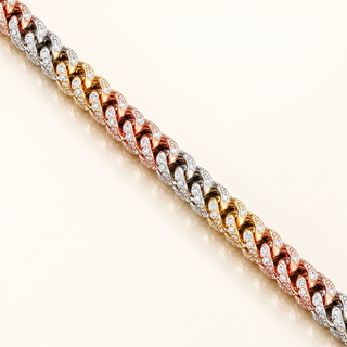 13 Carats Franco 360° Diamond Bracelet in Tri-Tone Finish - 14kt Gold