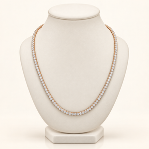 28 Carats 20-Pointer Diamond Tennis Chain, 3.8mm Width (LGD) - 14kt Rose Gold