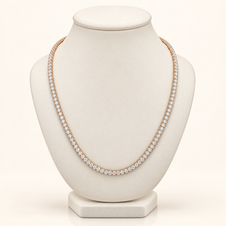 28 Carats 20-Pointer Diamond Tennis Chain, 3.8mm Width (LGD) - 14kt Rose Gold
