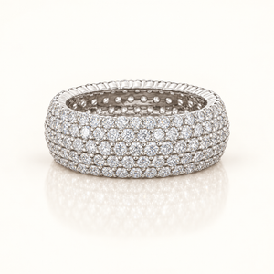 5.5 Carats Five-Row Round Brilliant Cut Eternity Ring (LGD) - 14kt Gold