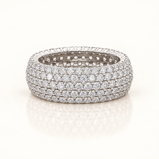 5.5 Carats Five-Row Round Brilliant Cut Eternity Ring (LGD) - 14kt Gold
