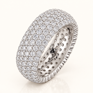 5.5 Carats Five-Row Round Brilliant Cut Eternity Ring (LGD) - 14kt Gold