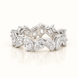 4.8 Carats Pear Cut Eternity Ring (LGD) 14kt Gold