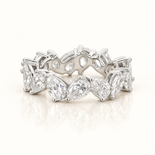 4.8 Carats Pear Cut Eternity Ring (LGD) 14kt Gold