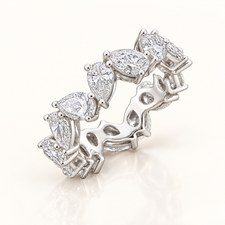 4.8 Carats Pear Cut Eternity Ring (LGD) 14kt Gold