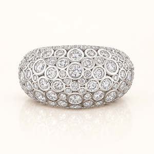 BLYTHE — 8.08ct Pattern Bezel Honeycomb Lab-Grown Diamond Ring