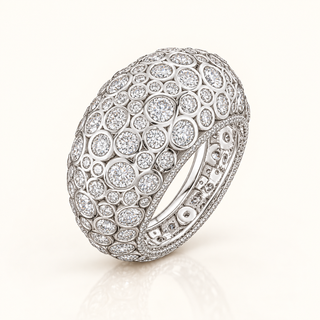 8 Carats Honeycomb Pattern Bezel Set Ring (LGD) 14kt Gold