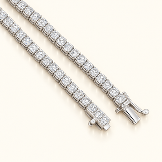 22 Carats Elegant 3.4mm Classic 4-Prong Tennis Chain (LGD)- 14 Pointers 14kt Gold - 22inches