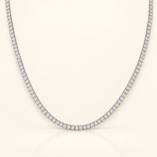 22 Carats Elegant 3.4mm Classic 4-Prong Tennis Chain (LGD)- 14 Pointers 14kt Gold - 22inches