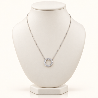 2.6 Carats Oval Cut Round Pendant with Chain - 14kt Gold