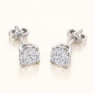 Earring Studs with 3 Carats Total Weight (CTW) 14kt Gold