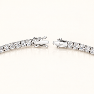 10 Carats 4mm Classic 4-Prong Tennis Bracelet (LGD) - 25 Pointers Each 14kt Gold