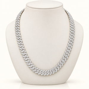 31 Carats Iced Out Cuban Chain 13mm Width (LGD) -10kt Gold