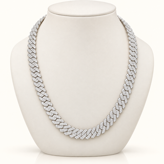 31 Carats Iced Out Cuban Chain 13mm Width (LGD) -10kt Gold