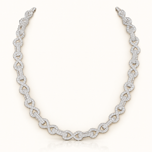 54 Carats Round and Pear Diamond Infinity Link Chain (LGD) - 10kt Gold