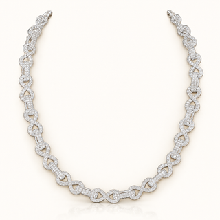 54 Carats Round and Pear Diamond Infinity Link Chain (LGD) - 10kt Gold