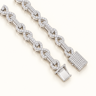 54 Carats Round and Pear Diamond Infinity Link Chain (LGD) - 10kt Gold