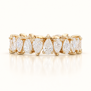 3.5 Carats Pear Cut Up-Down Eternity Ring (LGD) - 14kt Gold