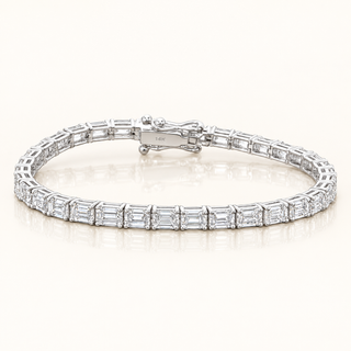 10 Carats Emerald Cut East-West Tennis Bracelet (LGD) - 14kt Gold