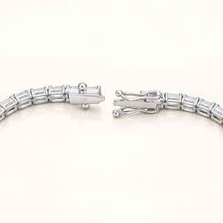 10 Carats Emerald Cut East-West Tennis Bracelet (LGD) - 14kt Gold
