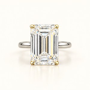 DESIREE — 8ct Shank Emerald Two-Tone Lab-Grown Diamond Ring