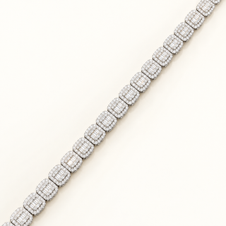 8 Carats Baguette and Round Diamond Tennis Bracelet (LGD) - 10kt Gold