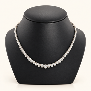 20 Carats 3-Prong Riviera Tennis Chain (1.5 Carats Center)- 14kt Gold