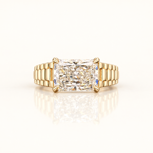 6 Carats Men's Radiant Cut Ring (LGD) - 14kt Gold