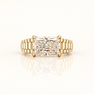 6 Carats Men's Radiant Cut Ring (LGD) - 14kt Gold